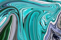 Green Turquoise Psychedelic liquid marble fluid abstract art background design. Trendy liquid marble style. Ideal for web, advertisement, prints, wallpapers.