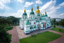 Aerial view of Saint Sophia Cathedral - Kiev, Ukraine