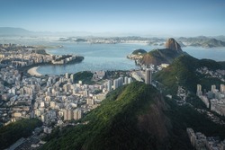 Aerial view of Sugarloaf Mountain and Guanabara Bay - Rio de Janeiro, Brazil