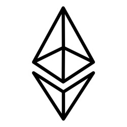 Unique Ethereum icon, illustration, vector 