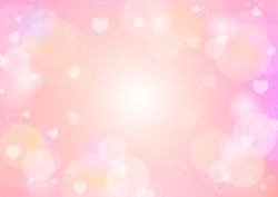 Valentine's day festival, love background and sweet hearts glittering, vector design