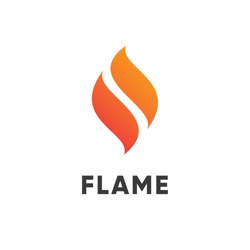 Abstract red flame fire logo design.