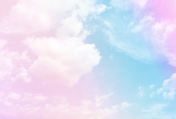 Pastel sky for background Soft and dreamy romantic clouds and sky