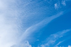 Large feather-like cirrus cloud against a blue summer sky