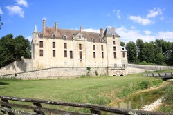 The abandoned Castle Classé in Vendeuvre-sur-Barse in Département Aube, Region Grand Est, France, located in downtown