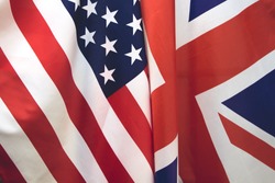 UK flag and USA Flag . Relations between countries .
