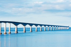 Confederation bridge linking the provinces of New Brunswick and Prince Edward island