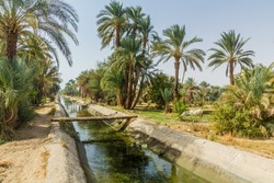 Irrigation canal by the river Nile, Egypt