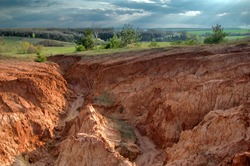 Erosion of the land in the steppe zone