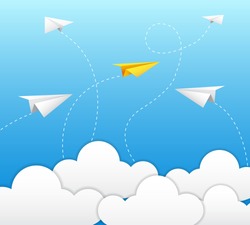 Flying High - Paper Plane and Clouds - Free Stock Photo by Jack Moreh ...