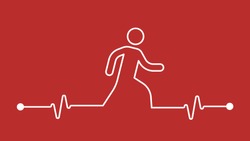 Walking makes your Heart stronger and cardiology healthier concept icon
