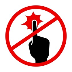 Do not put or touch prohibition sign icon background