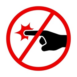 Do not put or touch finger side view hand prohibition icon sign
