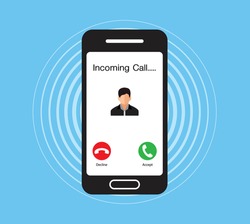 Incoming call on smartphone, Communication Connect Concept, vector design