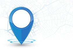 GPS. navigation mockup blue color on street line background.vector illustration
