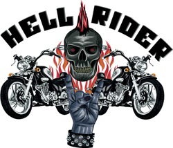 Hell Rider -  vector t shirt design  heavy metal - biker vector art
