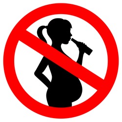 No alcohol during pregnancy vector sign illustration isolated on white background