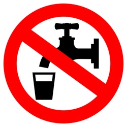 Do not drink water, vector sign