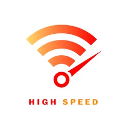 High speed internet vector logo on white background