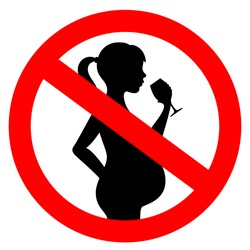 No alcohol during pregnancy period vector sign illustration isolated on white background