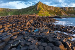 Giant Causeway in Northern Ireland with strange cliff formations 