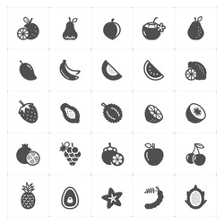 Icon set - Fruit icon vector illustration on white background