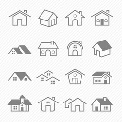 Home outline stroke symbol vector icons 