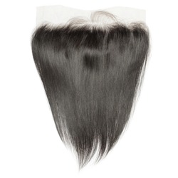 Natural straight black virgin remy human hair lace frontal 