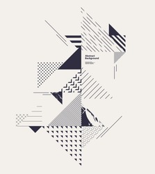 Abstract geometric composition with decorative triangles