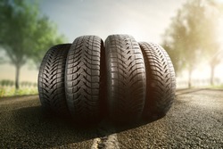 Summer tires on a street