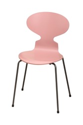 Pink chair isolated on white background. Mid century furniture. Home decoration. Scandinavian design. Product design. Home decor. Danish design. Simplicity. Colourful objects. Minimalist objects.