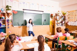 Schoolchildren in the classroom