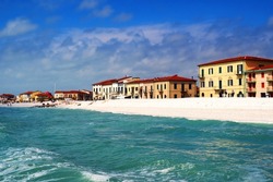 seascape of the Tuscan coast in Marina di Pisa, Pisa, Italy