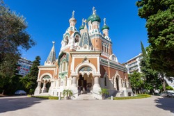 St Nicholas Orthodox Cathedral in Nice city, Cote d'Azur region in France