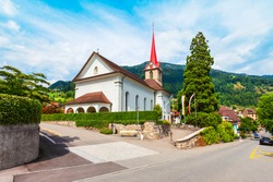 The Parish of St. Mary Church in Weggis. Weggis is a town on the northern shore of Lake Lucerne in the canton of Luzern in Switzerland