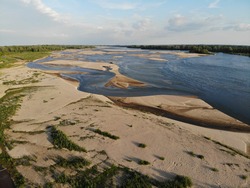 beautiful meanders of the vistula river, low level of water