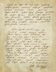Old letter with vintage handwriting. Grunge background