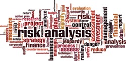 Risk analysis cloud concept. Collage made of words about risk analysis. Vector illustration 