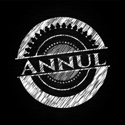 Annul written with chalkboard texture. Vector Illustration. Detailed. 