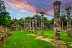 Columns of the Thousand Warriors in Chichen Itza, Mexico