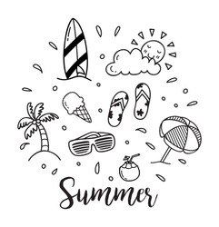 Summer vector icon in doodle style