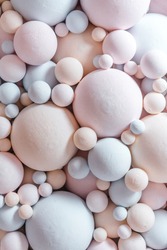 pastel balloons background. Abstract background with 3d spheres. Plastic pink and blue bubbles
