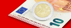 Minimum Wage 12,00 Euro on red background