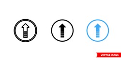 Upgrade icon of 3 types: color, black and white, outline. Isolated vector sign symbol.