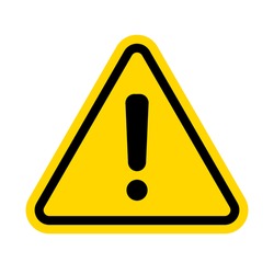 Hazard warning attention sign with exclamation mark symbol. Vector illustration.