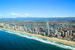 Flying over the Gold Coast, Australia