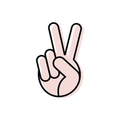 Peace vector icon. The hand shows a gesture. International Peace Day. Beautiful vector illustration