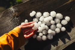 Very large hail in the South Urals.