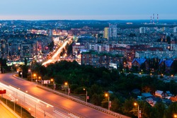 Night view of Ufa, Russia.