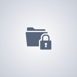 Locked folder vector icon